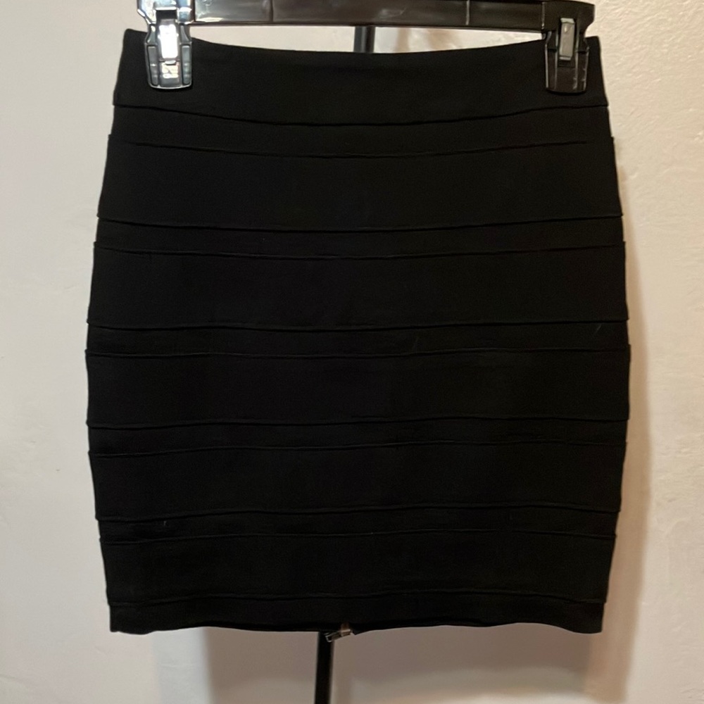 016 PAIGE black full zip up mini skirt bodycon